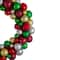 36" Traditional Colored 2-Finish Shatterproof Ball Christmas Wreath